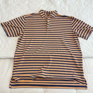 Peter Millar Blue/Orange Striped Polo